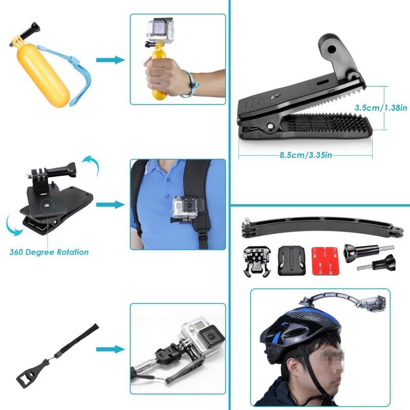 MIX BOX 50 in 1 Accessory Kit Compatible with GoPro Hero & DJI Osmo Action