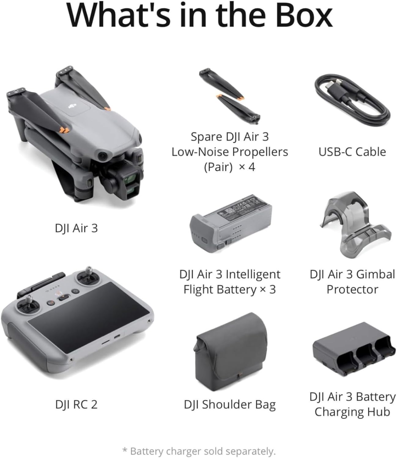 DJI Air 3 Fly More Combo with RC 2 Controller - Open box