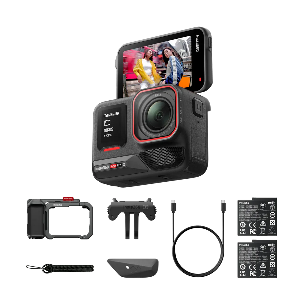 Insta360 Ace Pro 2 Action Camera Dual Battery Xplorer Bundle - Slate Grey