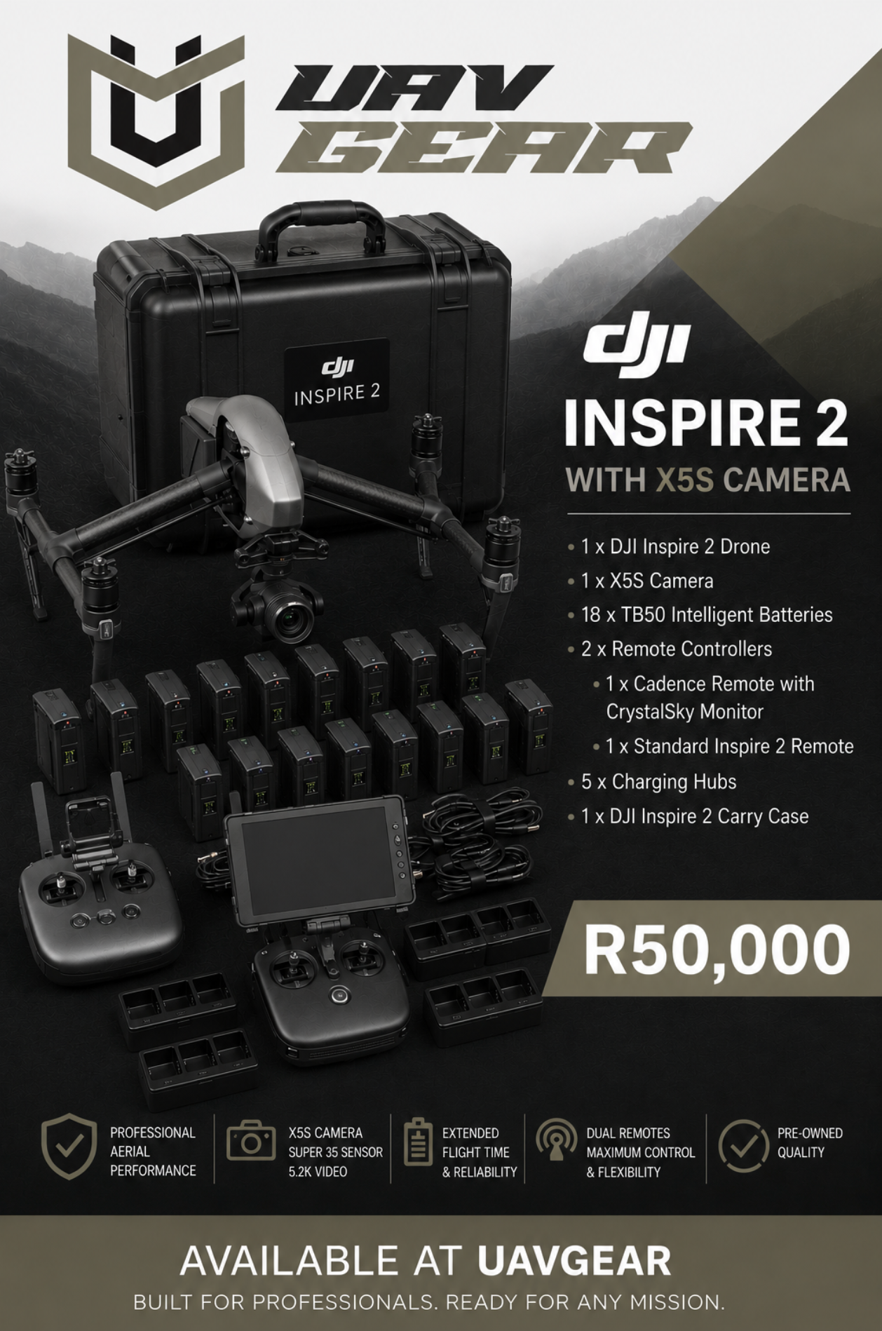DJI Inspire 2 Fly More Package - Pre Loved
