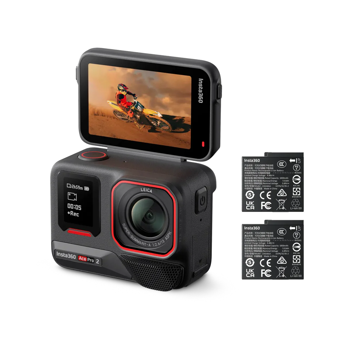 Insta360 Ace Pro 2 Action Camera Dual Battery Xplorer Bundle - Slate Grey